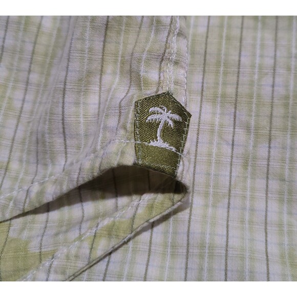 TOMMY BAHAMA Relax Tropical Green Silk Cotton Blend Embossed Large EUC - Picture 7 of 7